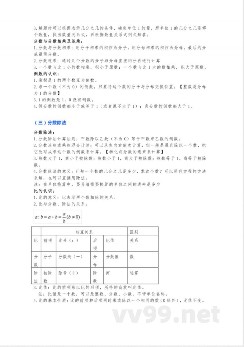 苏教版数学六年级 上册 知识点 苏教版数学六年级 上册 知识点