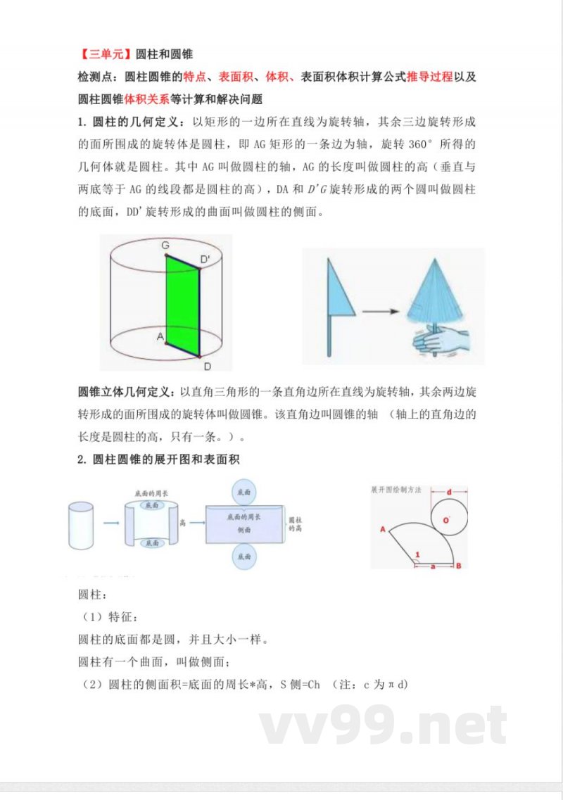 (人教版)小学数学六年级下册知识点梳理 (人教版)小学数学六年级下册知识点梳理