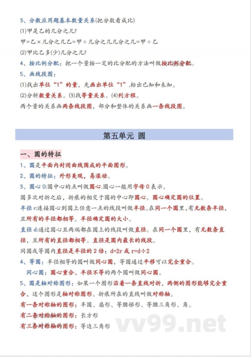 六年级(上)数学知识点汇总《人教版》 六年级(上)数学知识点汇总《人教版》