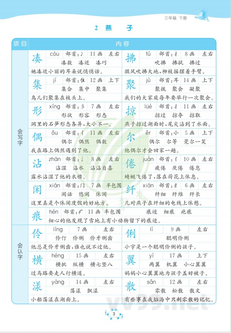 三年级下册语文知识点总结 三年级下册语文知识点总结