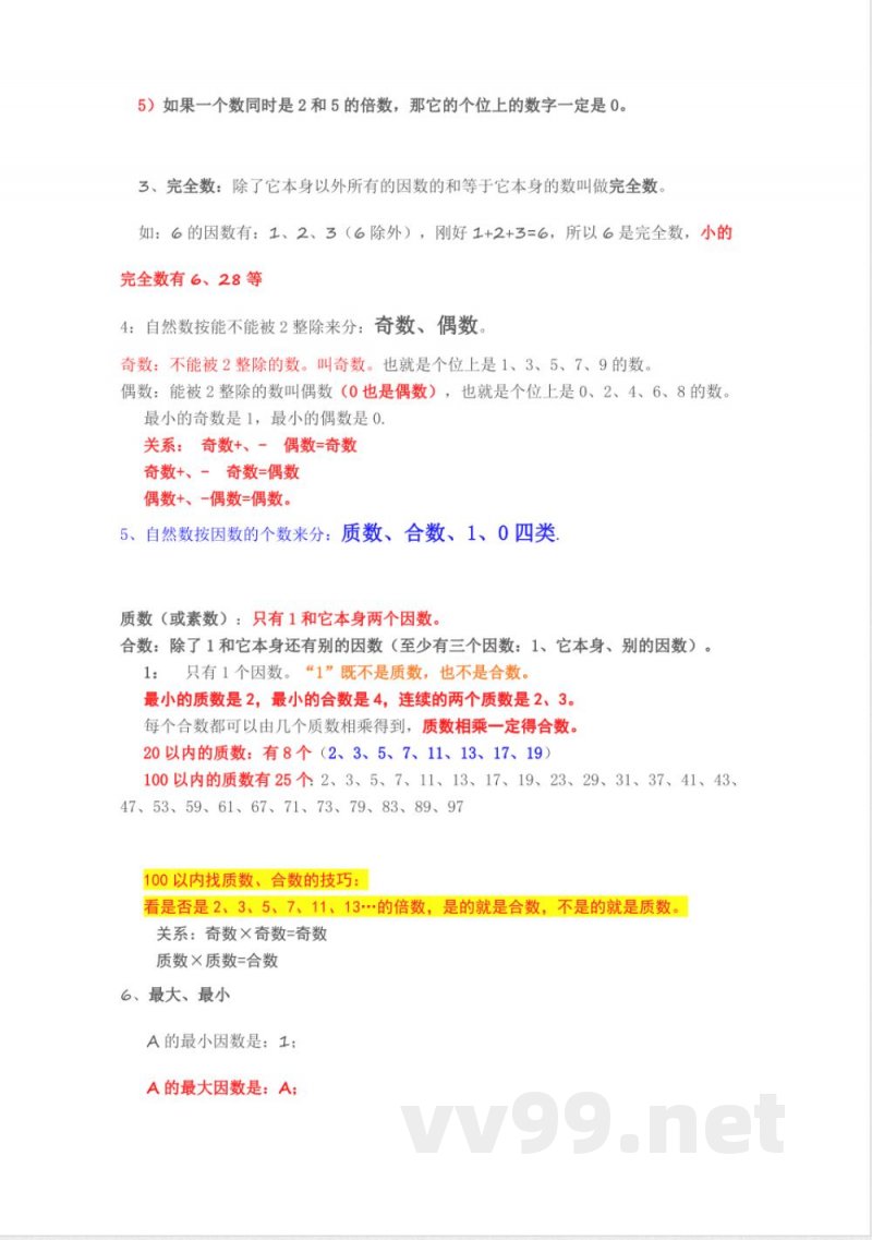 五年级下册数学 人教版五年级下册数学知识点 五年级下册数学 人教版五年级下册数学知识点