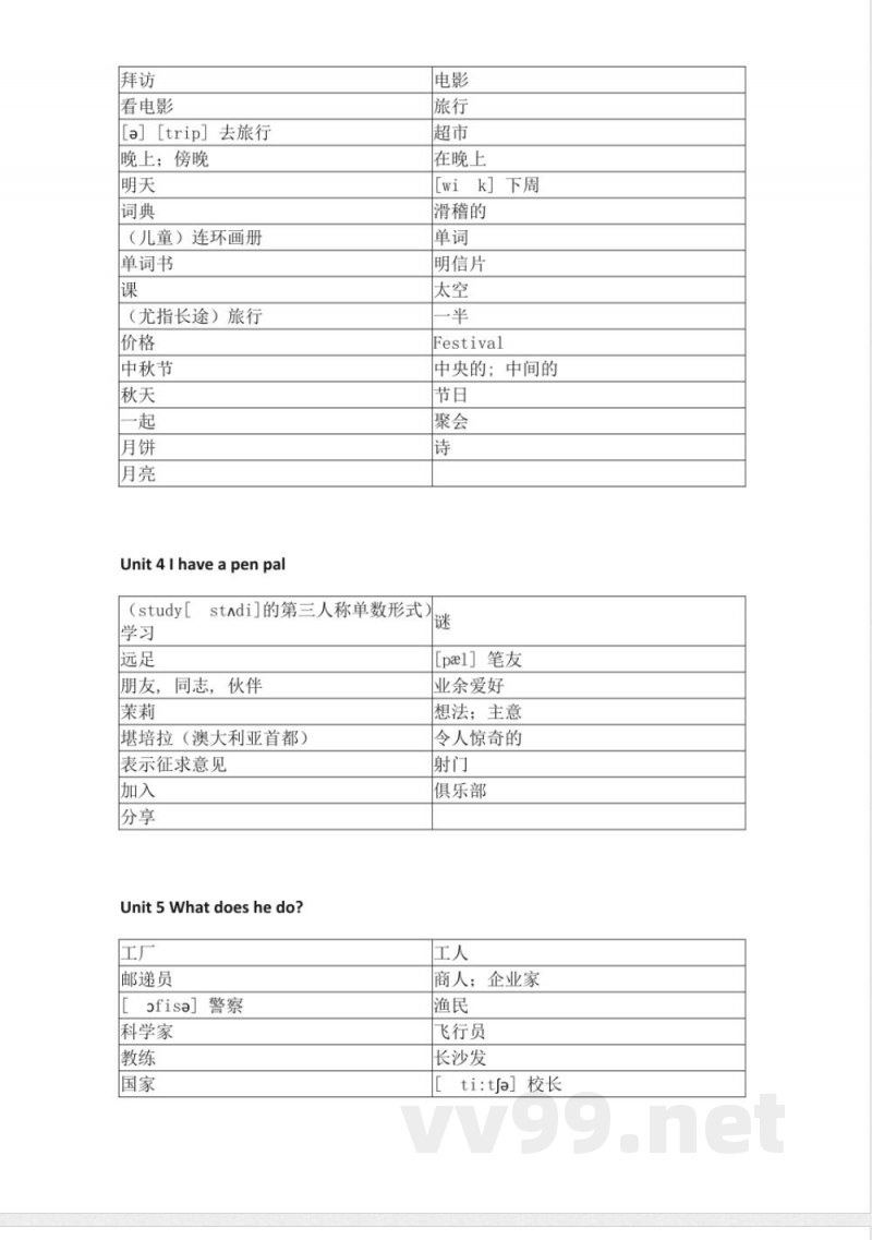 人教PEP版小学英语六年级上册单词默写 人教PEP版小学英语六年级上册单词默写
