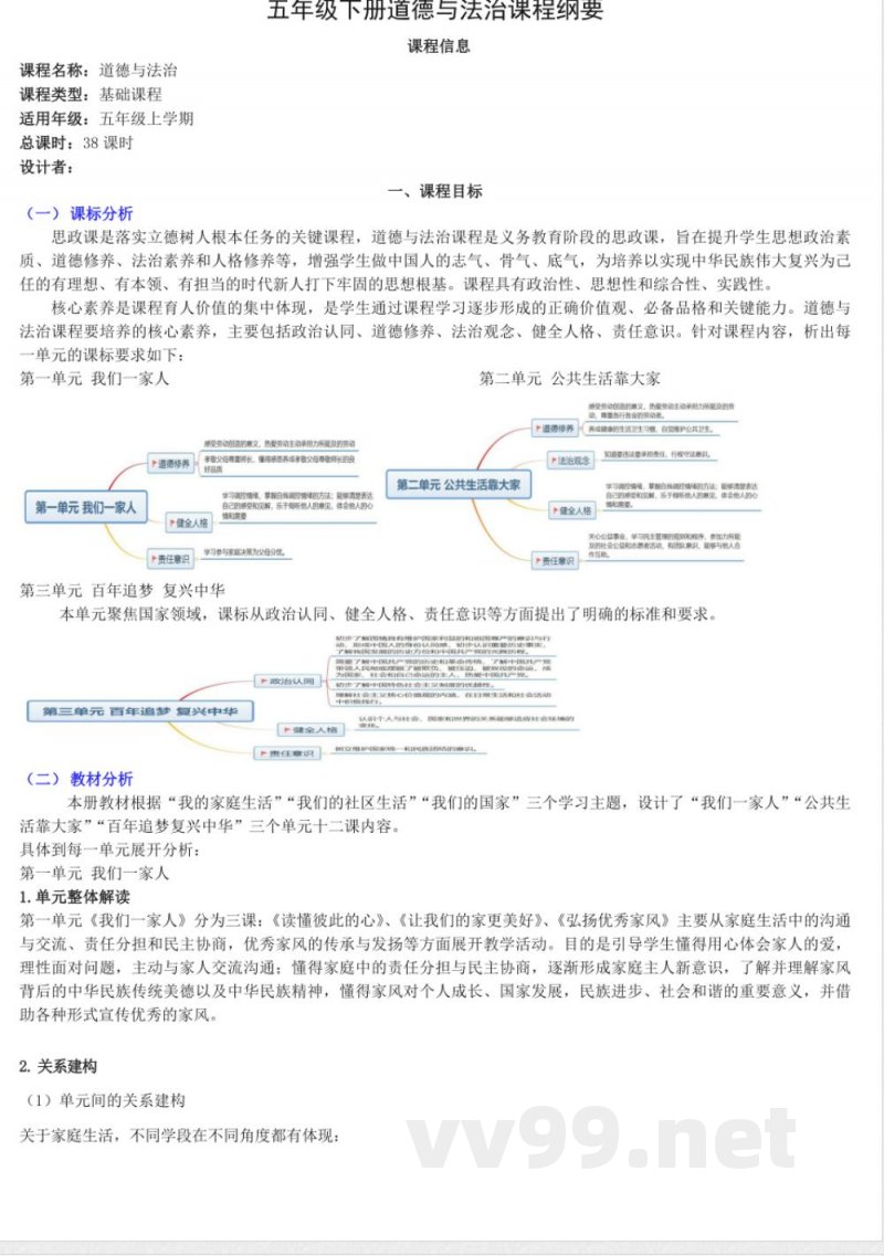 统编版道德与法治五年级下册课程纲要教材解析2 统编版道德与法治五年级下册课程纲要教材解析2