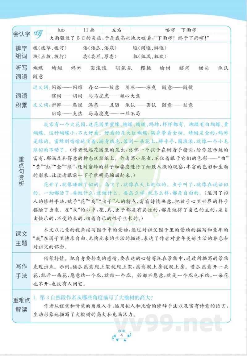 五年级语文下册知识点总结 五年级语文下册知识点总结
