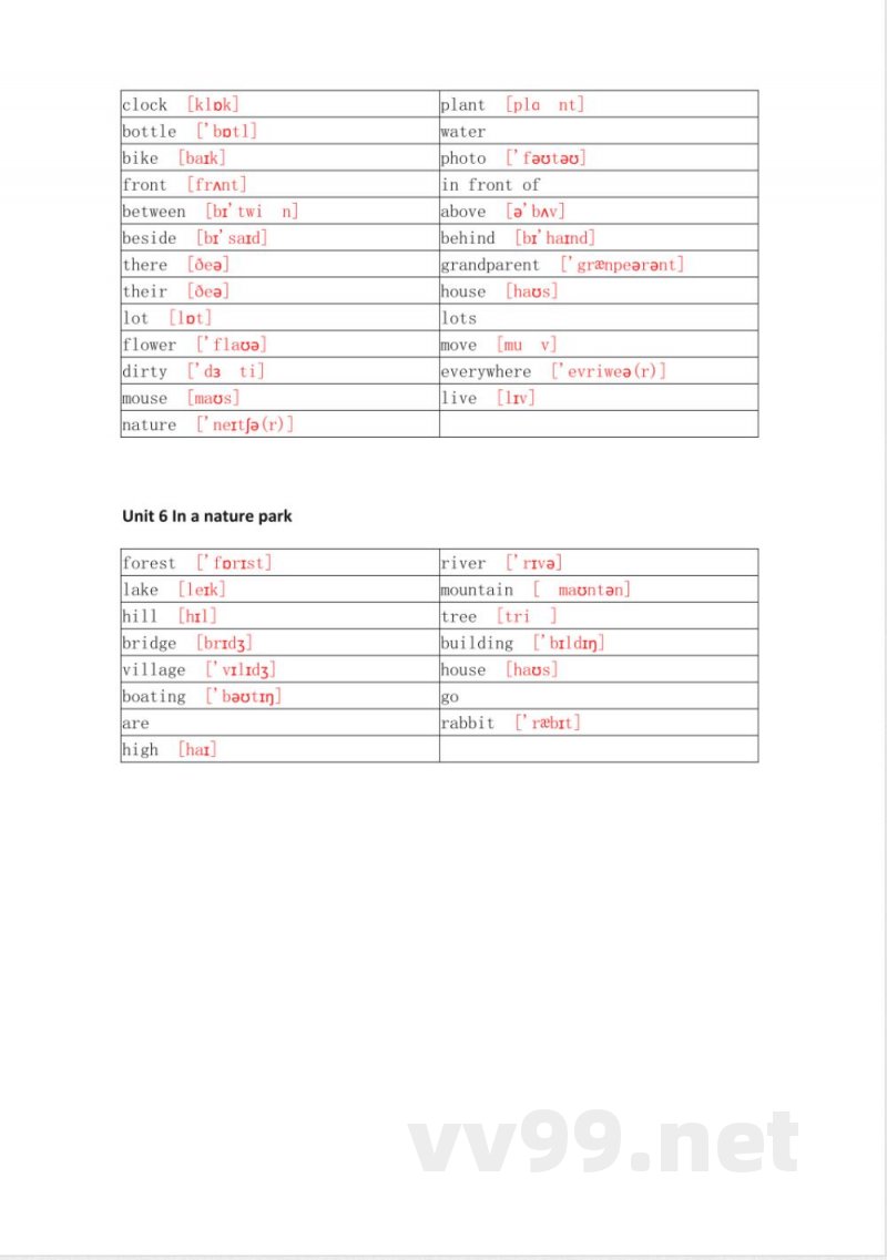 人教PEP版小学英语五年级上册单词默写 人教PEP版小学英语五年级上册单词默写