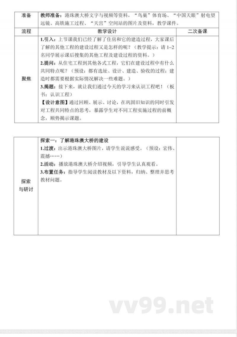 1.2《认识工程》教案 教科版科学六年级下册 1.2《认识工程》教案 教科版科学六年级下册