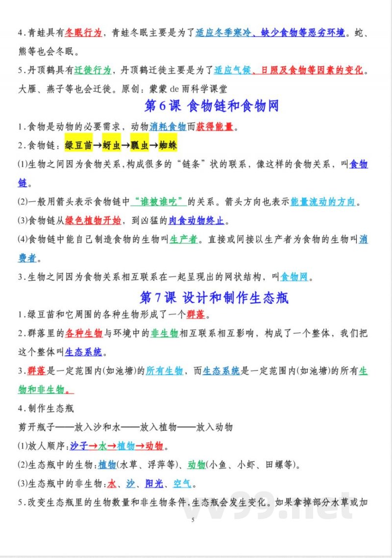 5058【科学五年级下册知识点总结】教科版 (1) 5058【科学五年级下册知识点总结】教科版 (1)