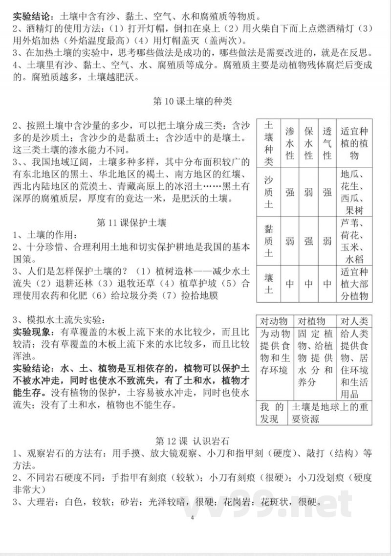 三年级上册科学知识点 三年级上册科学知识点