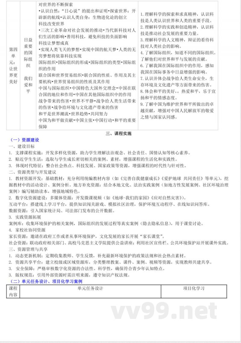 统编版道德与法治六年级下册课程纲要教材解析2