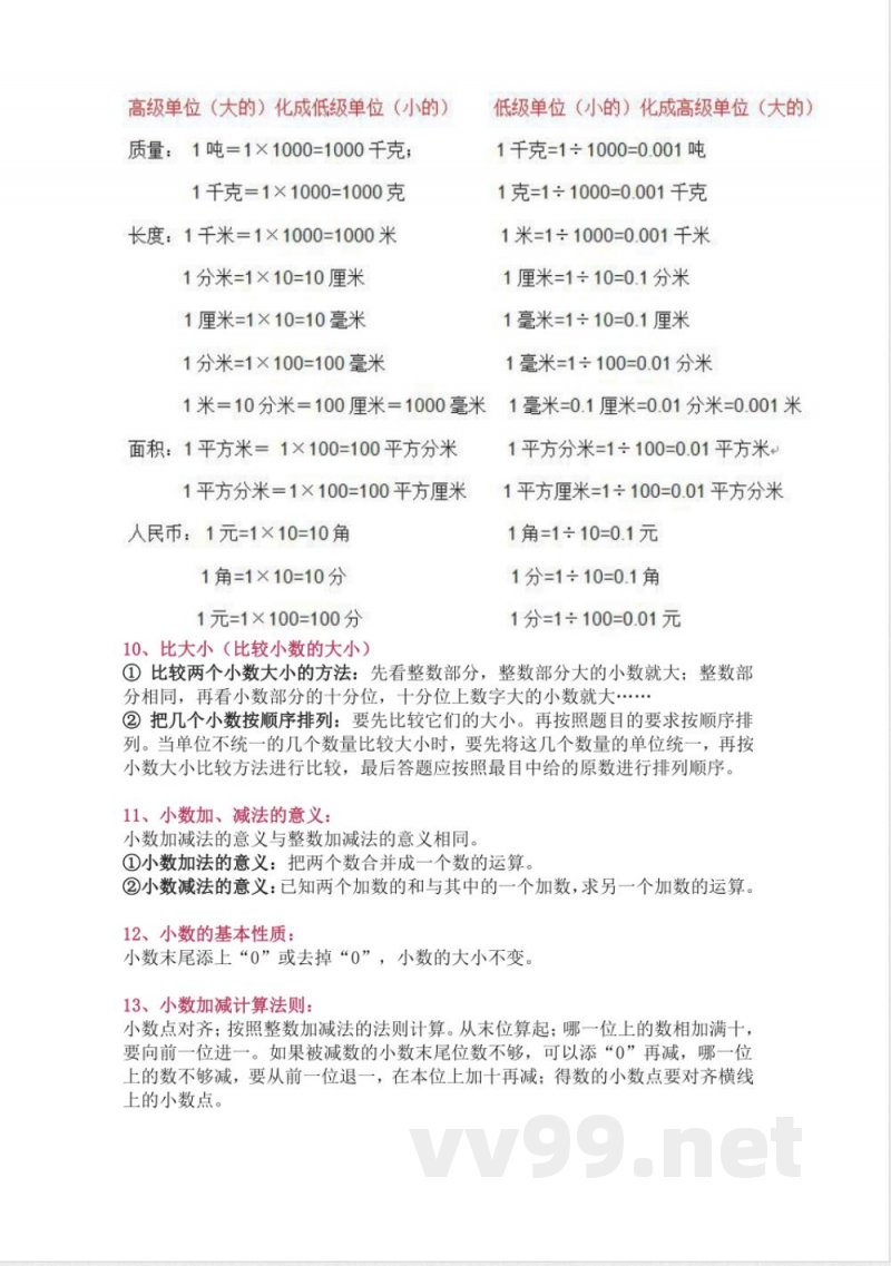 北师大版四年级(下册)数学知识要点归纳 北师大版四年级(下册)数学知识要点归纳