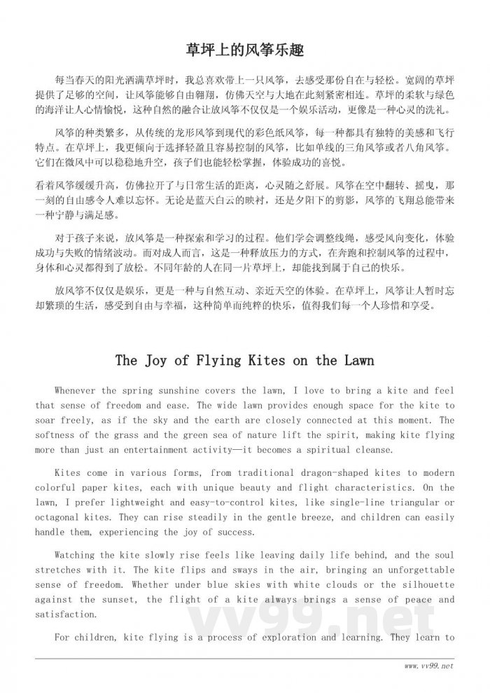 放风筝：草坪上的快乐时光