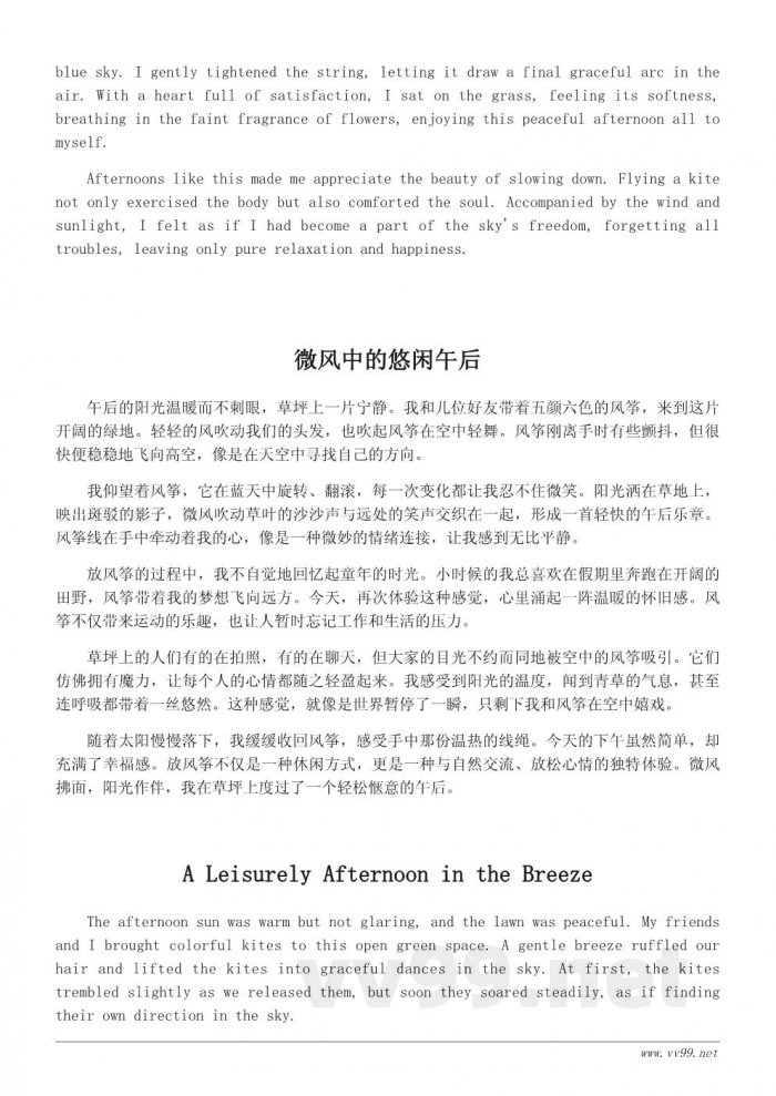 风筝飞翔:草坪上的悠闲下午时光 风筝飞翔:草坪上的悠闲下午时光