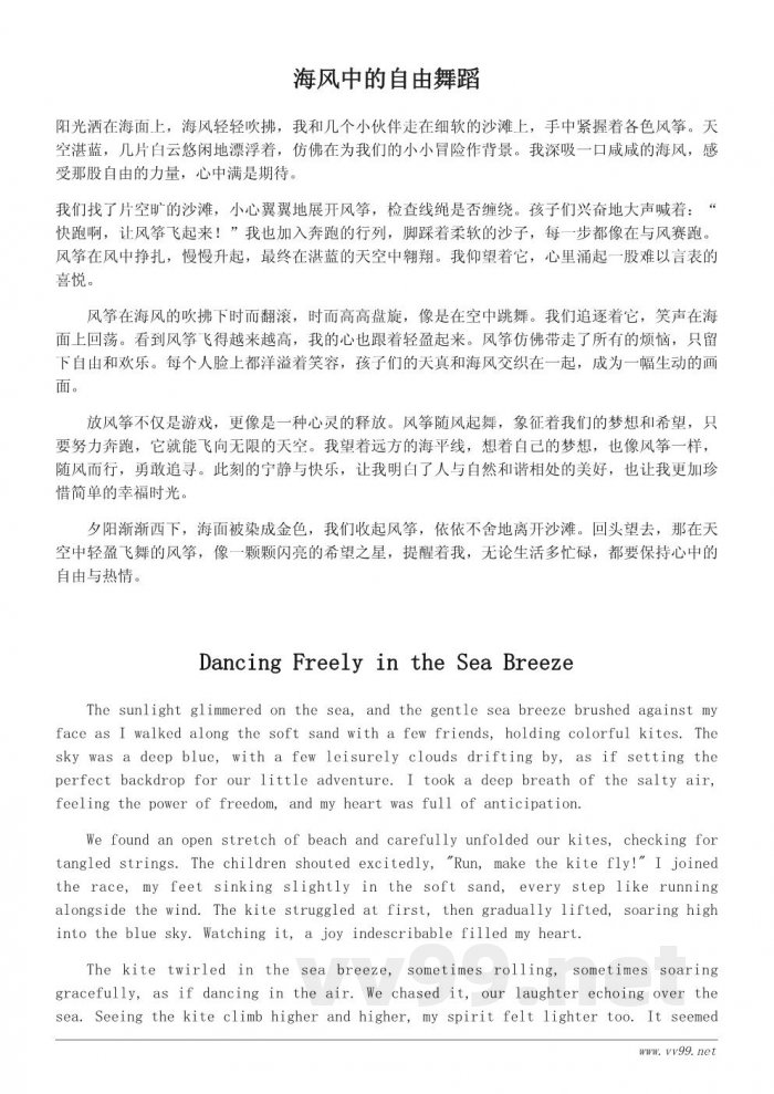 海边放风筝的作文:与风共舞的美好时光 海边放风筝的作文:与风共舞的美好时光