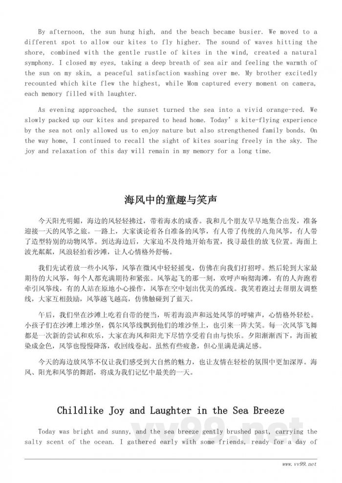 海边放风筝的日记:一天的风筝之旅 海边放风筝的日记:一天的风筝之旅